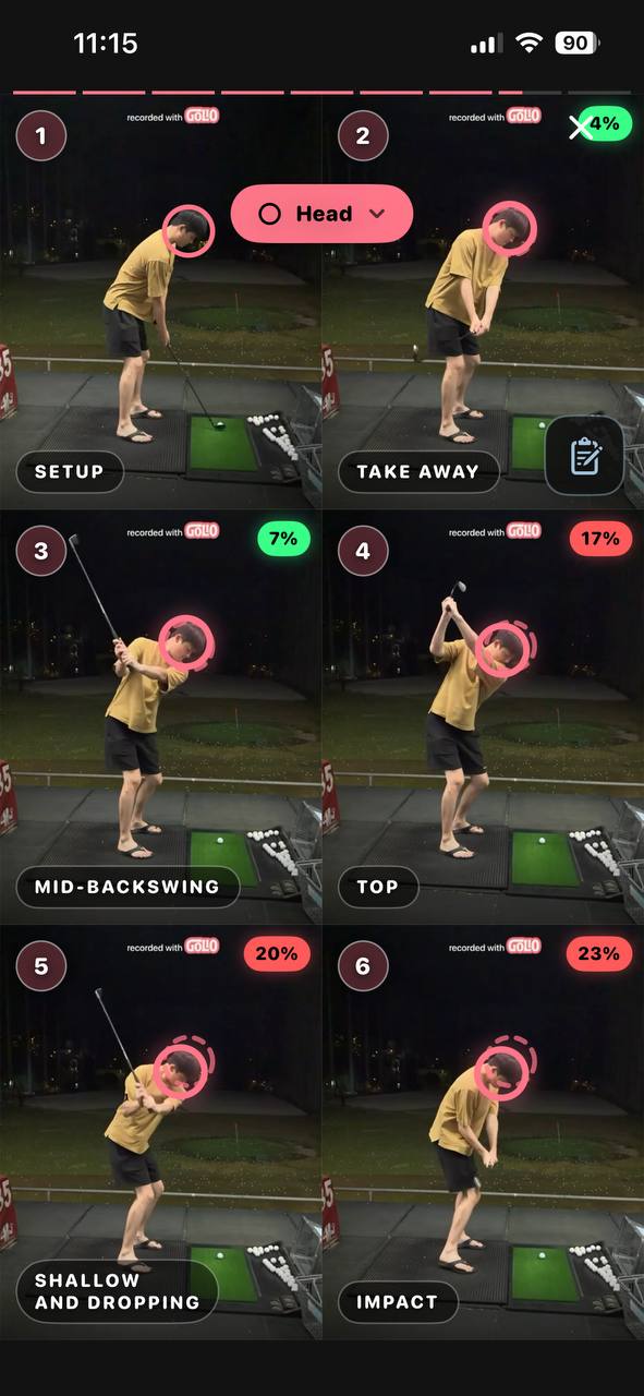 Golfr frame-by-frame swing fault detection